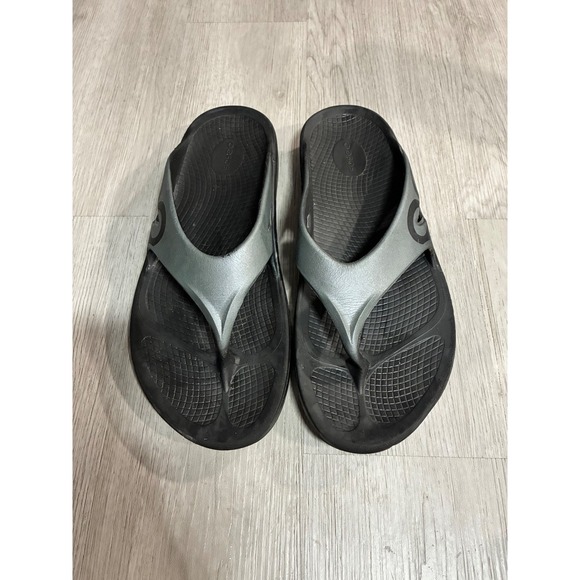 OOFOS Ooahh Slide Sandal Black/Gray Men's M13 W15 EU 46 Comfort Recovery - Picture 1 of 7